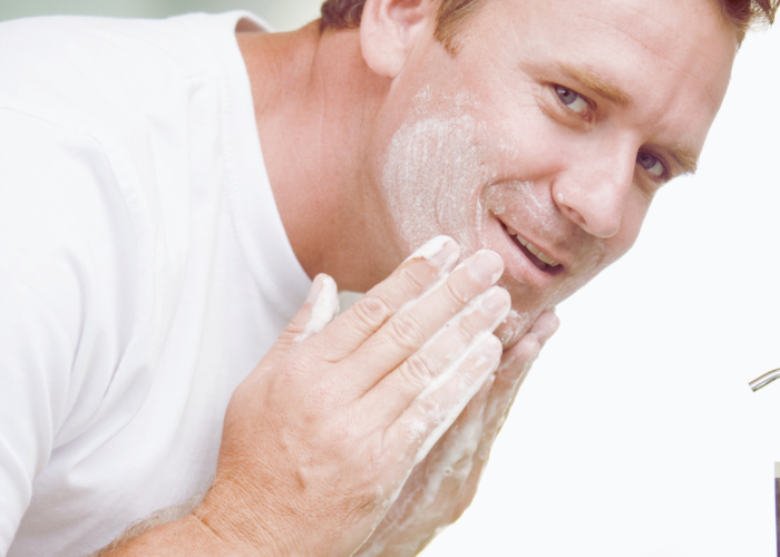 Man upgrading skincare routine. Men want glowing skin too.